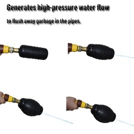 WIIKAI Drain Bladder, Large Drain Cleaning Bladder,Fits 1.5" to 3" Powerful and Versatile Drain Cleaner,Suitable for bathrooms, kitchens, swimming pools, Water Power Drain Augers.(1.5" to 3")