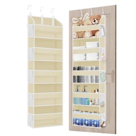 TAHAVICE 2 Pack Over The Door Storage Organizer with 5 Pockets 10 Mesh Pockets, 44 lbs Weight Capacity Door Hanging Organizers and Storage for Bedroom,Bathroom,Nursery,Kidroom,Babyroom