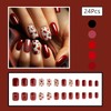 24 Pcs Valentine’s Day Press on Nails Short Medium Fake
