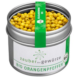 Zauber der Gewürze Organic Orange Pepper - Fruity Mild Pepper with Fine Orange Note for Fish, Poultry, Vegetables, Salads and Summer Dishes, 65 g