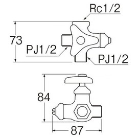 SANEI V2220RAD-X3-13 [Branch Shut-off Valve Main Unit] Straight Type