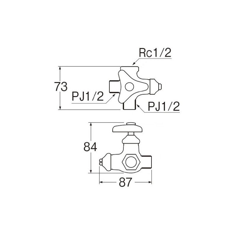SANEI V2220RAD-X3-13 [Branch Shut-off Valve Main Unit] Straight Type