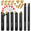 Lathe Turning Tool Kit, 7pcs 1/2'' Indexable Metal Lathe Tool