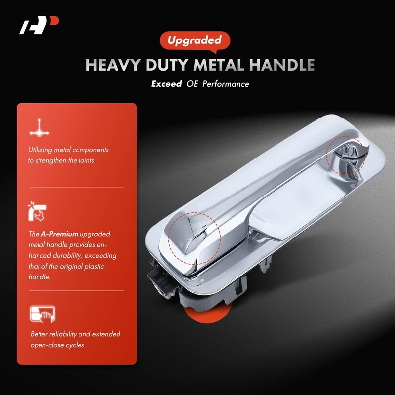 A-Premium Rear Left Driver Side Upgraded Metal Exterior Door Handle