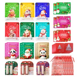 Christmas Skin Care Set, Christmas Face Masks, Children, Christmas Lip Balm, Eye Mask, Lip Mask, Cloth Mask, Christmas, Teenager Girls, Christmas Gifts, Pack of 36