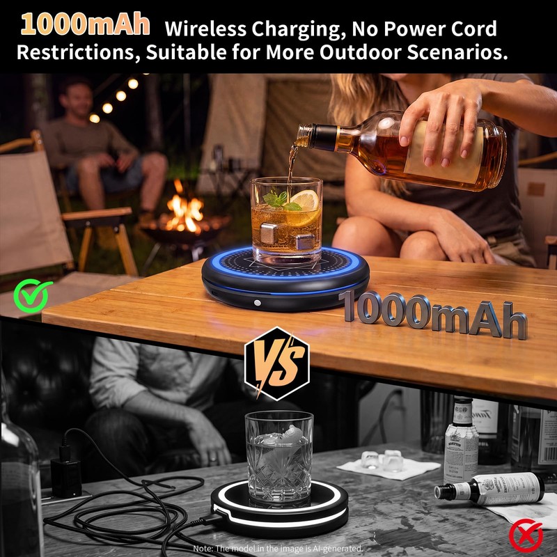 Smart Cocktail Coaster Maker, LED Pour Guidance APP Wireless Bartender