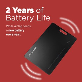 KeySmart SmartCard Lite Wallet Tracker Card, Compatible with Apple Find My App, Non-Rechargeable 2 Years Battery, Thin GPS Item Finder for Luggage Tag, Smart Bluetooth Tracking - Black, 5 Pack