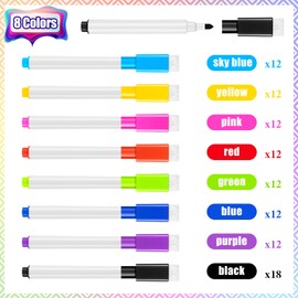 XGHSHW 102 Pcs Magnetic Dry Erase Markers, Dry Erase Markers Fine Tip with Eraser Cap, White Board Markers Dry Erase for Whiteboard, Dry-Erase Boards, School, Office and Home (8 Colors)