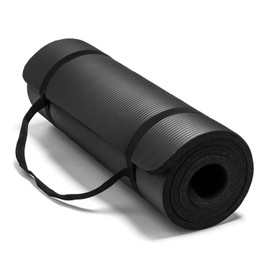 Bookishbunny Yoga Mat with Bag and Strap Density Slip-Resistant Exercise Mat, 10mm Thick, 72 x 24 inches, Perfect for Yoga, Pilates, Stretching, Floor Exercise and Toning Workouts (Black)