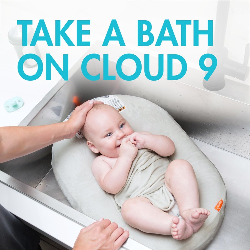 Boon Puff+ Inflatable Baby Bather - Infant Bathtub Includes Microfleece