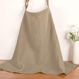 ManFaiSky Muslin Nursing Cover for Baby Breastfeeding - Lightweight & Breathable Breast Feeding Covers for Women, Adjustable Strap Multi-use Nursing Apron with Full Privacy, Brown