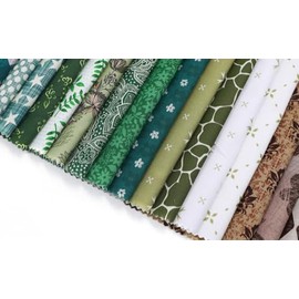 CraftsFabrics Charm Pack Precut 5-inch Cotton Fabric Printed Fabric Squares-for Quilting, DIY Patchwork and Sewing Craft (Green Floral)