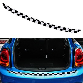 TOMALL Rear Bumper Guard Protector Compatible with Mini Cooper F56 F55 R55 Anti-Collision Strip Trunk Threshold Door Protector Car Door Edge Trunk Trims Exterior Accessories for Car (Checkered)
