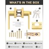 Tinewa 2 Pack Brushed Gold Entry Door Levers with Lock