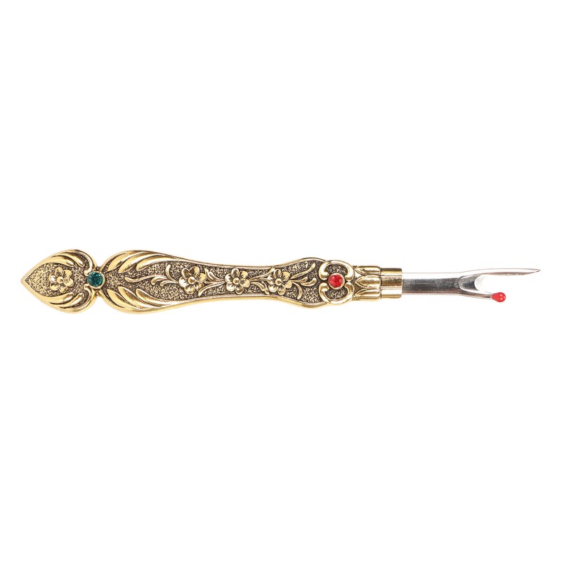 Retro Sewing Seam Rippers Professional Alloy Flower Engraved Craft Thread