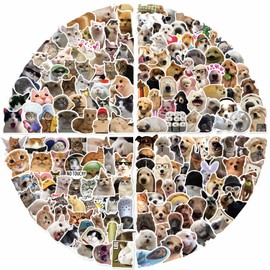 Cats And Dogs Meme Graffiti Stickers for Motivate Gift Favors,200 PCS Funny Meme Cute Style Stickers for Skateboard Guitar Bicycle Luggage Phone,DIY Waterproof Decoration Teens Girls Children