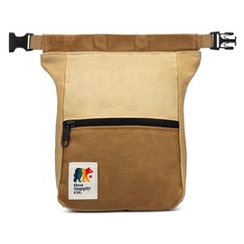 Oso Supply Co - Kulshan Bouldering Bucket, Large Size Chalk Bag for Rock Climbing, Chalk Pot with Magnetic Roll Down Closure, Brush Loop, Zippered Pockets for Climbers (Timberline Brown)