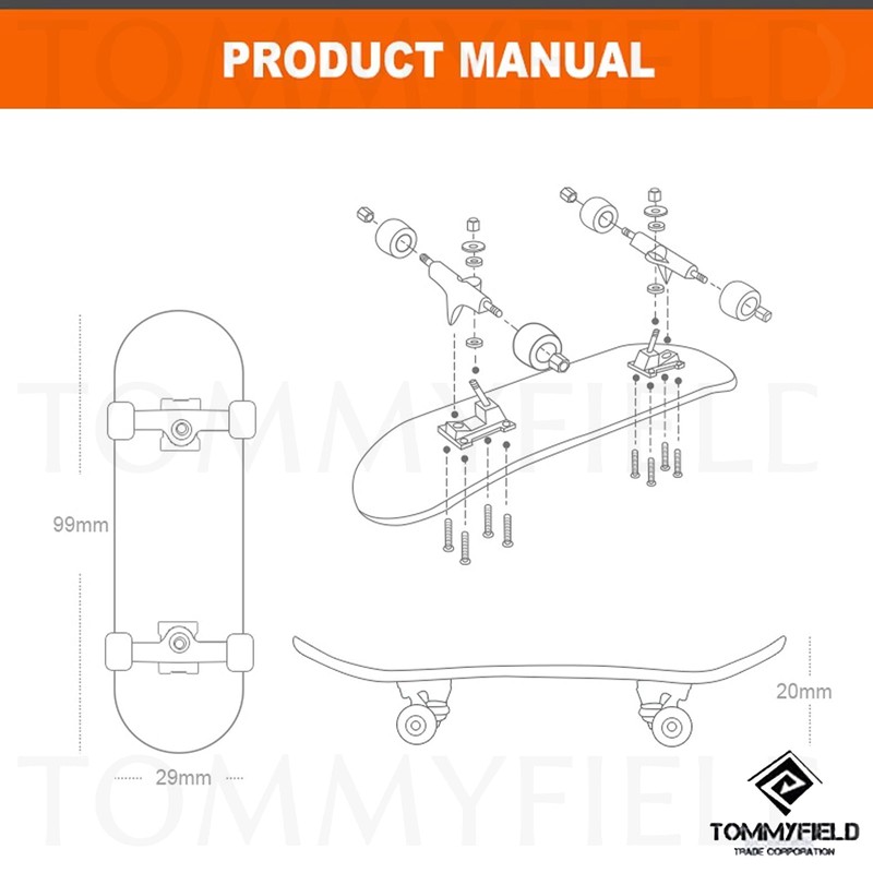 Tomyfield Finger Skateboard Finger Skateboard for Adults and Children, Bearings,