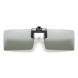 Long Keeper Flip up Clip-on Sunglasses, Rectangle Polarised Clip on Sunglasses over Glasses for Men Women Rimless Sunglasses Clip on Glasses UV400 Protection