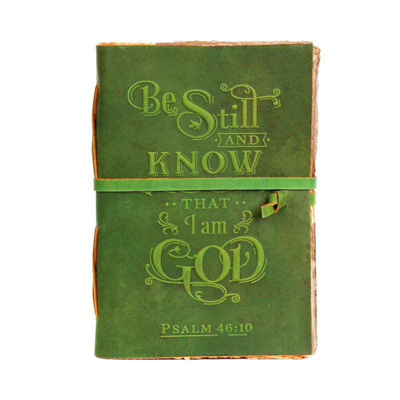 Bible Journal - Psalm 46v10 Embossed Bible Inscription - Leather