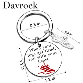 Cross Country Gifts for Runners Men Running Gifts Running Accessories for Men Runner Gift Track and Field Keychain Runners Gift for Marathon Fitness Gym Runner Inspirational Present for Male Females