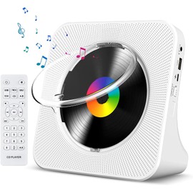 Gueray CD Player Portable Bluetooth Desktop CD Player for Home with Timer Built-in HiFi Speakers with LCD Screen Display Boombox FM Radio USB Type-c