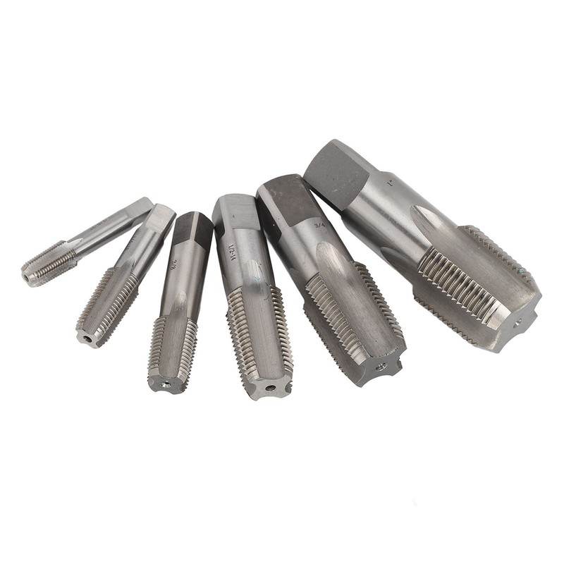 6Pcs NPT Pipe Tap Set Thread HSS for Plumber Industrial