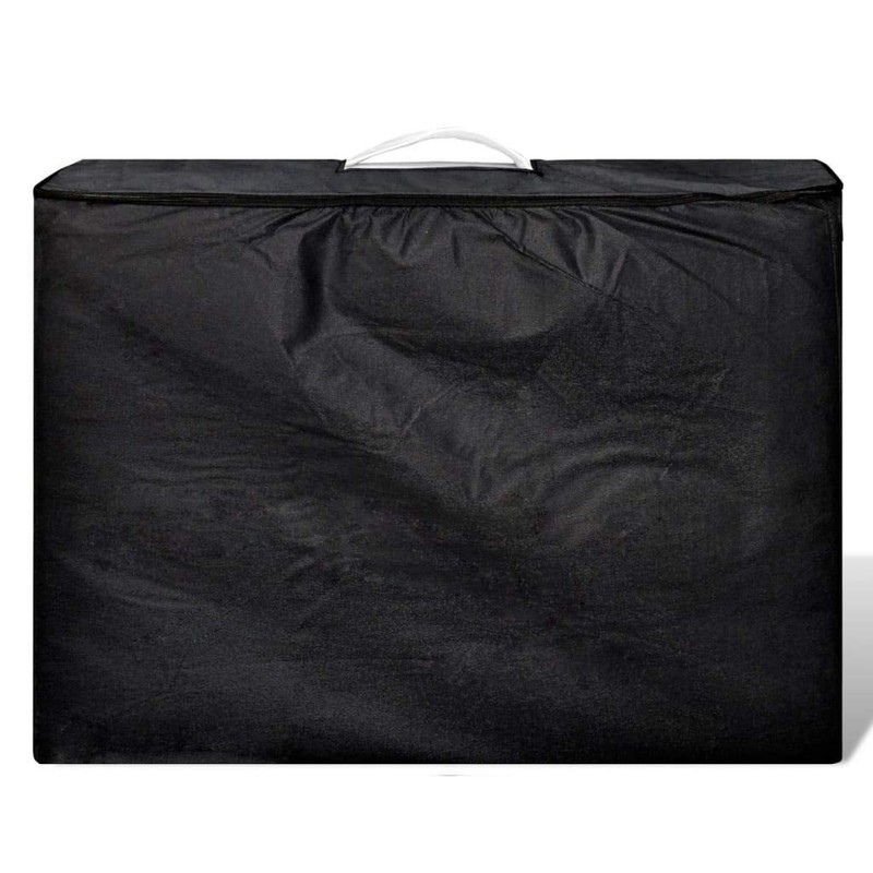 vidaXL Cream White Foldable Massage Table with Solid Wood Frame