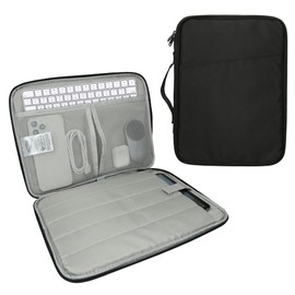 kwmobile Tablet and Keyboard Cover Compatible with Magic Keyboard K380 K480 & 12,9" - 13" Tablet Case - Slim Nylon Zipper Bag - Black