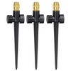 FANHAO 3-Pack Heavy-Duty Metal Lawn Sprinkler with Spike Base, 360°