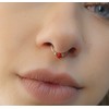 Red Opal Fake Septum Ring- Sterling Silver Faux Septum Hoop