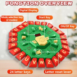 Resflycheng Word Game Family Board Game with Digital Display Timer, 2 Modes, 35 Cards, Fun Fast-Paced 24-Letter Game for Kids & Adults, 2+ Players, Ages 3 & Up