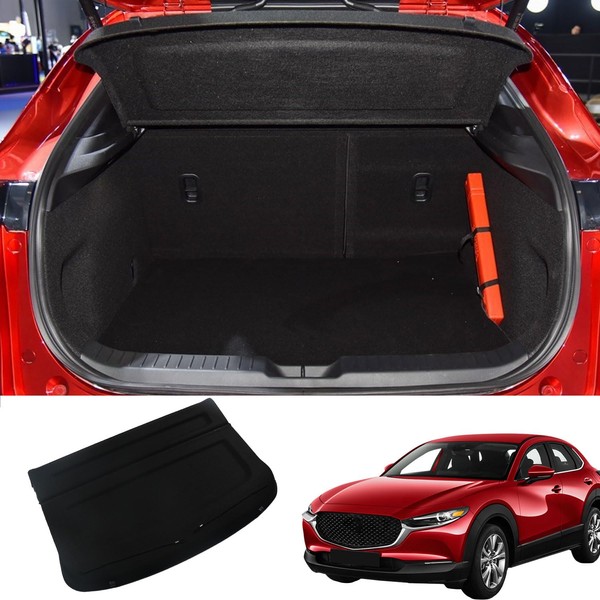 Marretoo for Mazda CX-30 Cargo Cover 2020 2021 2022 2023 for Mazda CX30 Accessories Rear Trunk Shade Non-Retractable Trunk Cover