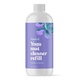 ASUTRA Yoga Mat Cleaner Spray Refill (Peaceful Lavender), 16 fl oz - Organic Essential Oils, No Slippery Residue, Deep-Cleansing for Fitness Gear & Gym Equipment