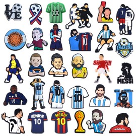 30 Pcs Sports Shoe Charms Football Pins Charms Soccer Shoe Charm Decoration for Clog