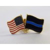 3 American Flag Lapel Pins Blue Line Patriotic Back the
