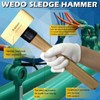 WEDO Brass Flat Hammer 2000g(4lb), Sledge Hammer with Fiberglass Handle,