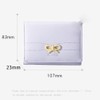 Bow Short Wallets for Women Pink Bifold Small Purse with