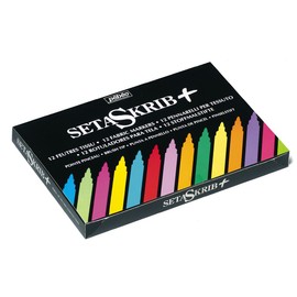 Pebeo SetaSkrib+ Fabric Felt Tip Marker Set, Box of 12, Assorted Colors