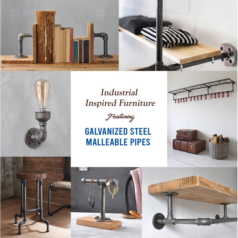 Everflow Supplies PCGL3072 72" Long Pre-Cut Galvanized Steel Pipe with