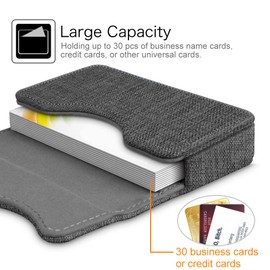 Fintie Business Card Case, Premium Faux Leather, Handmade Credit Card Case, Credit Card Holder with Magnetic Closure for Men and Women, *Dark grey (fabric), Modern