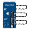 SawWorks 3-Pack 20 Inch Chainsaw Chain, 325" Pitch .058" Gauge