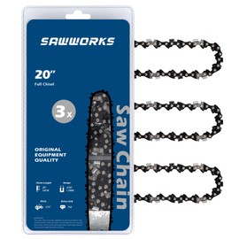 SawWorks 3-Pack 20 Inch Chainsaw Chain, 325" Pitch .058" Gauge 76 Drive Links for Supmix 62cc, WEMARS ‎6220G, NEOTEC NCS6200, Blue Max 53543, 52209, 8901, 8902 and More
