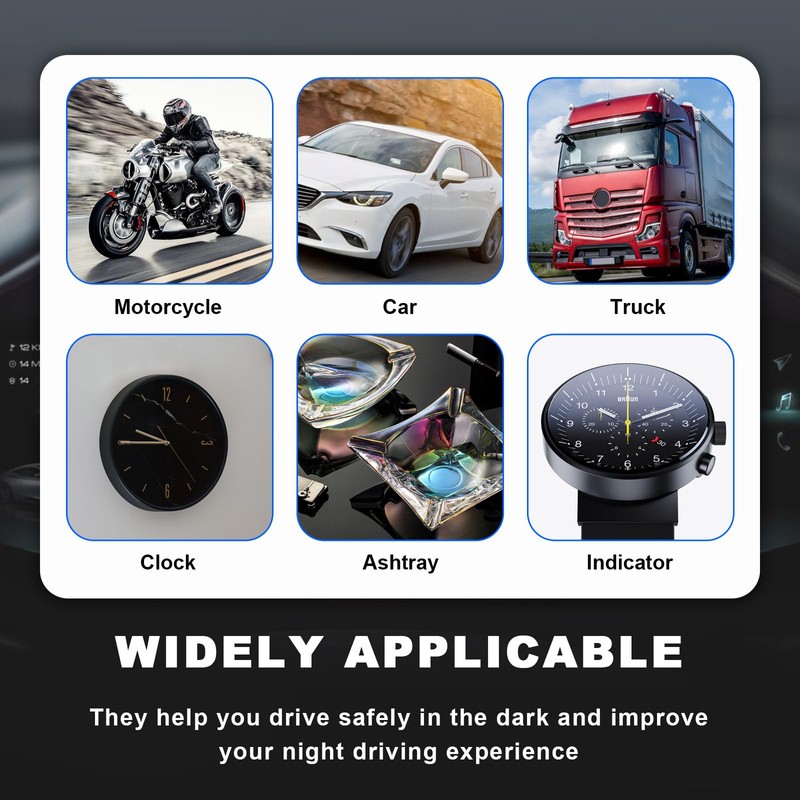 Augeny 50PCS T5 Led Lights for Car Dashboard, 3030-3SMD High