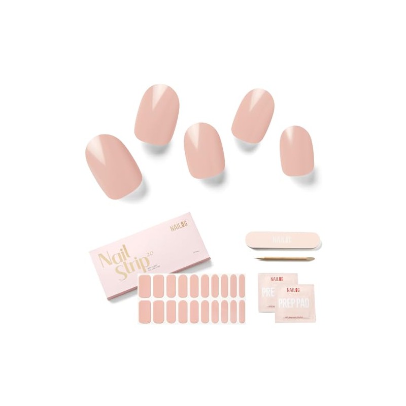 NAILOG Tiras De Gel Semicurado Para Uñas (20 Pegatinas/Envolturas Extra
