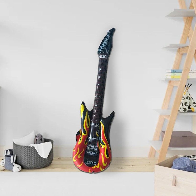 2 Pcs Inflatable Guitar,Blow Up Guitar,Inflatable Guitar Kids,Toy Guitar,Rock Flame