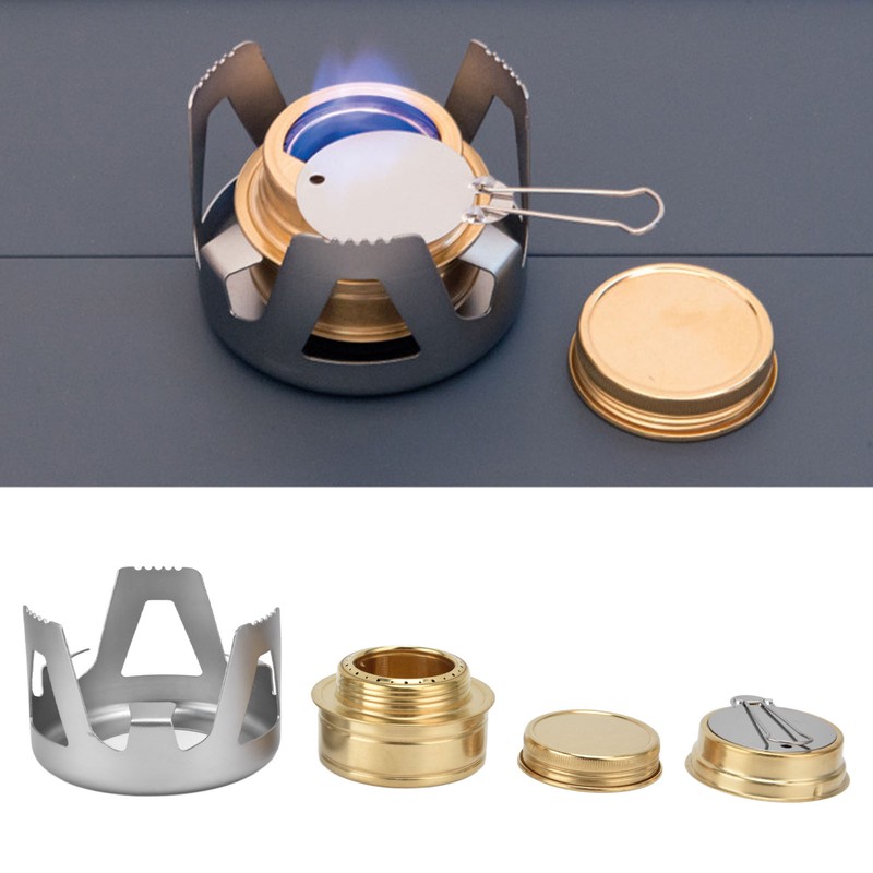 Camping Stove Windproof Vaporizable Portable Liquid Spirit Stove with Stand