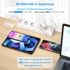 Tischsteckdose mit USB C 20W, Kinglink Steckdosenleiste Schreibtisch einzeln Schaltbar,