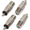 RCA F Type Converter Plugs 4 RCA Plugs-F Terminal Socket