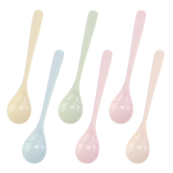 Pack of 6 plastic spoons, long spoons, plastic egg spoons,
